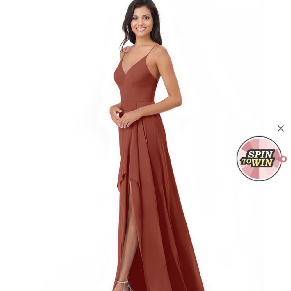 Azazie Terracotta Chiffon Bridesmaid Dress
